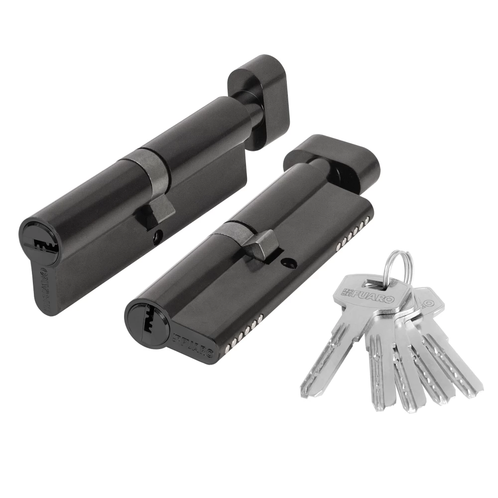 Фото Цилиндровый механизм (200 ZM/100) 2000ZM Knob 100 (50+10+40) BL-24 черный 5Key с вертушкой