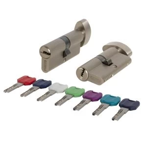 Цилиндровый механизм MaxPro7002Knob110mm(50+10+50) SN никель 7key с вертушкой